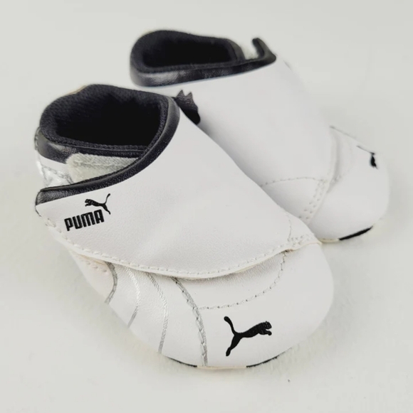 Puma Other - PUMA Kinder-fit Motorsport Baby Sneakers White Black Comfort Hook & Loop US 4